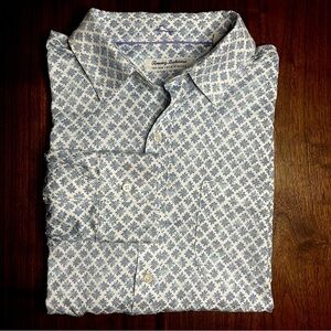 Tommy Bahama San Lucio Stretch Button Front Shirt Large Like New